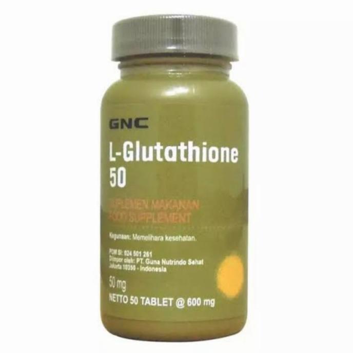 Gnc L-Glutathione 50Mg Suplemen Pemutih Badan Menghilangkan Jerawat