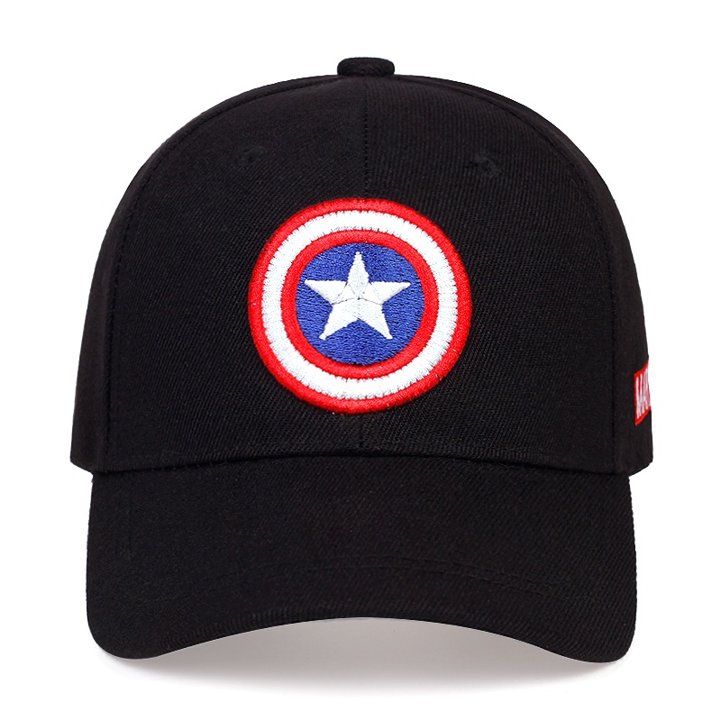 Topi baseball adjustable Motif Bordir Captain America Bahan Katun Untuk Anak Laki-Laki Dan Perempuan