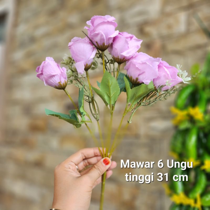 Bunga Mawar Rose 7 Kuntum / Bunga Mawar Artificial