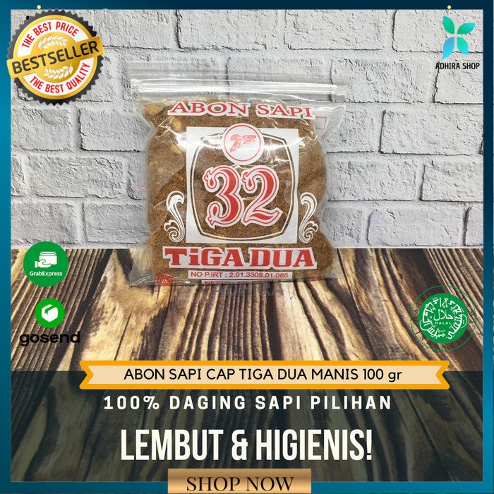 

Abon Daging Sapi Asli Super Cap 32 uk 100 gram Halal Lezat
