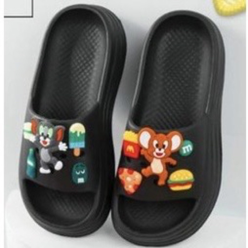 Sandal fuji anak perempuan jibbitz Tom &amp; Jerry