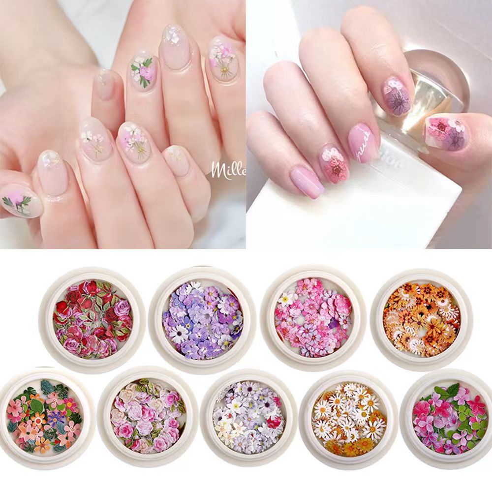 Dekorasi Rose Daisy Flower 3D Ultra Thin Nailart / Dekorasi Nailart 3D Flower Thin Paper / Dekorasi Charm NailArt Bunga Instant