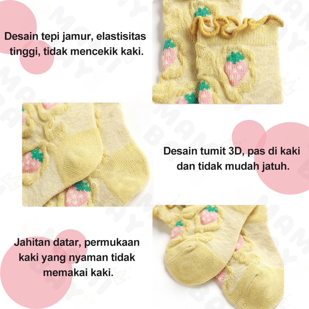 OKEYI Kaos kaki bayi motif buah/Kaus kaki bayi perempuan anti slip/Baby Socks