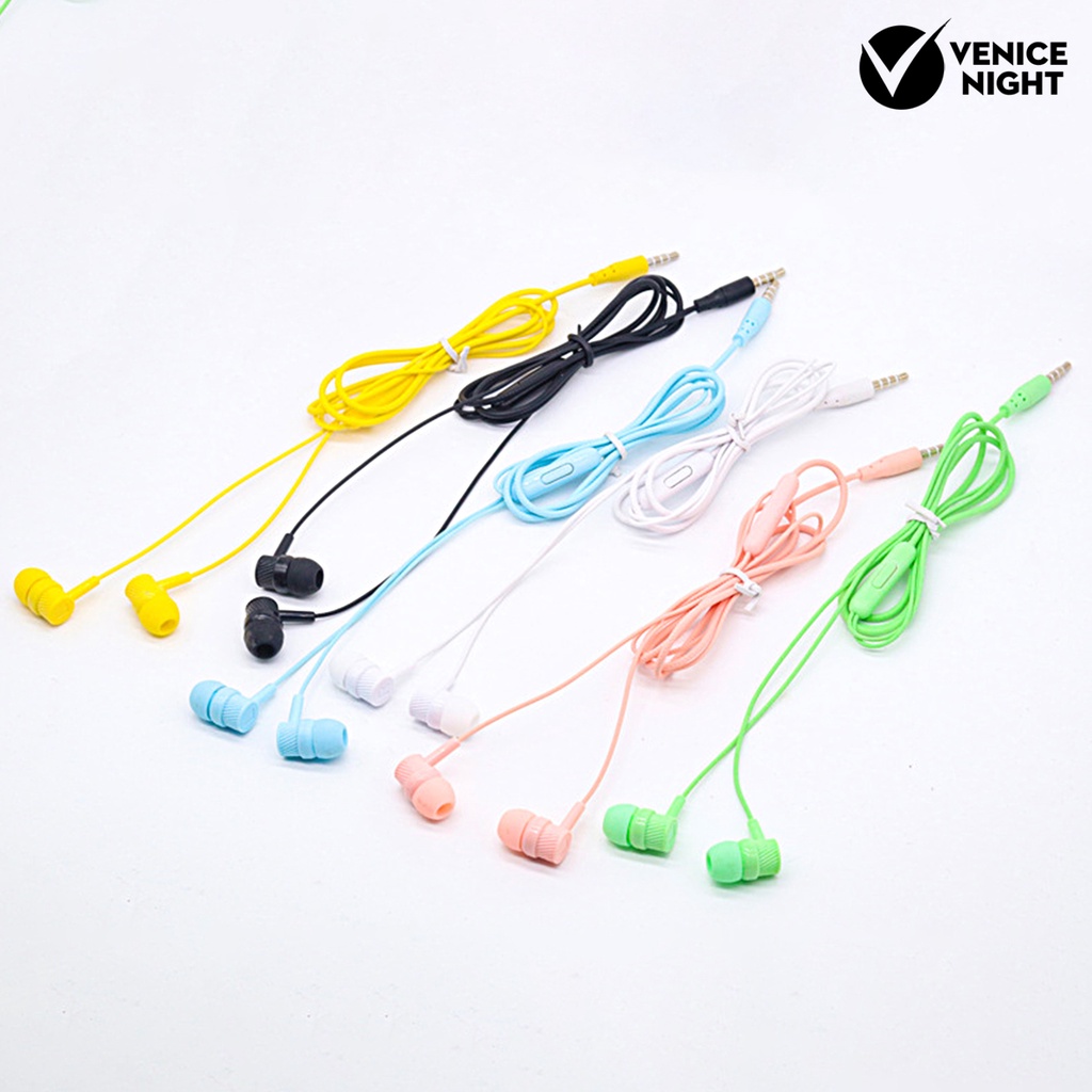(VNEP) (Berkabel) Earbud Intelligent Noise Reduction Powerful Bass Ergonomic 3.5mm HiFi In-ear Sports Gaming Earbud for Running