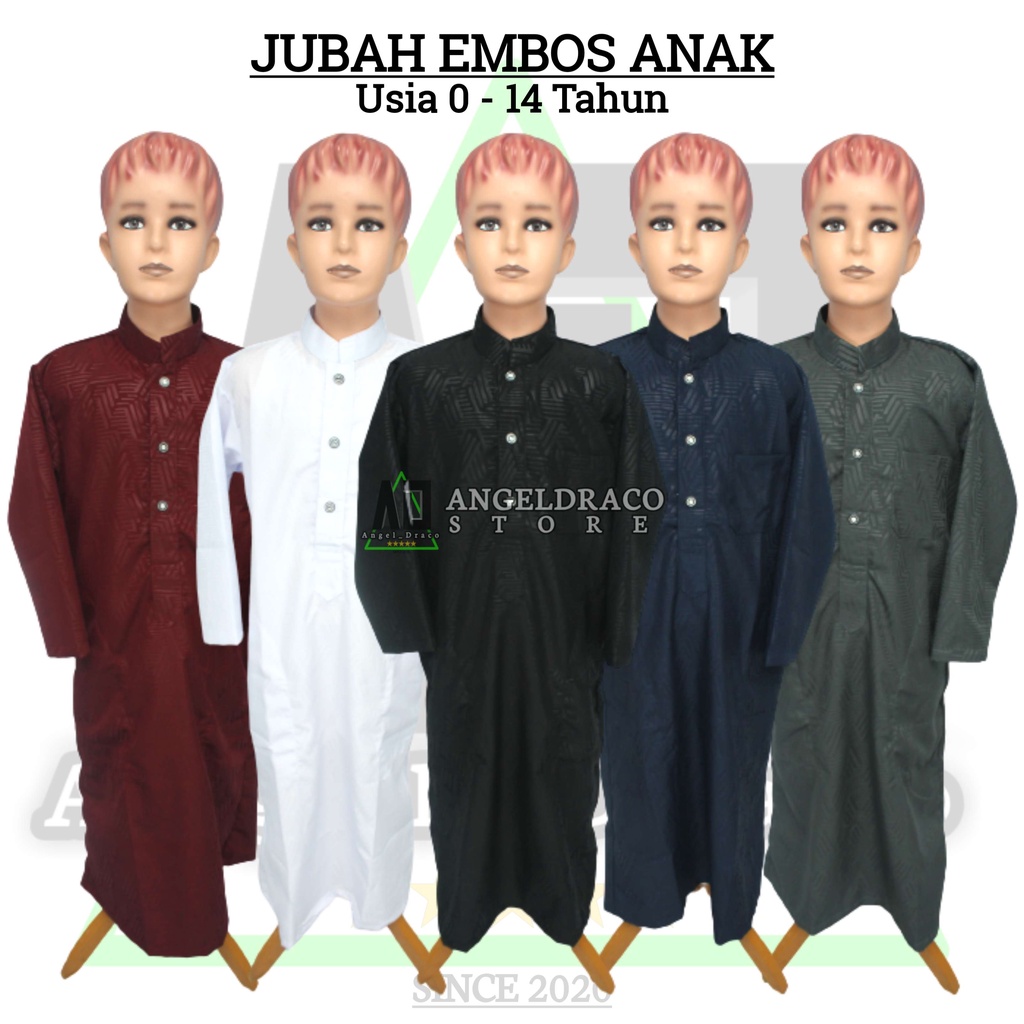 Jubah Gamis Koko Embos Anak Laki Laki Cowo Usia 0-14 Tahun