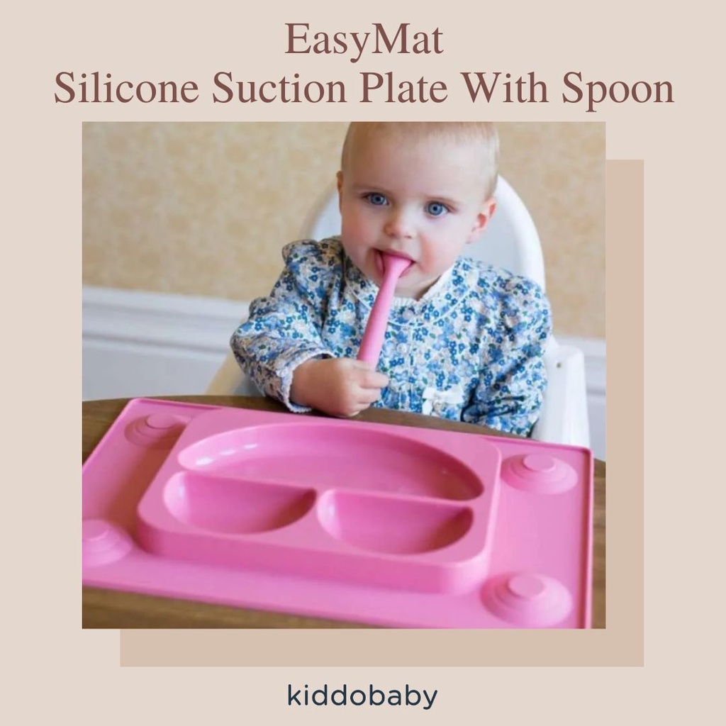 EasyMat Silicone Suction Plate With Spoon | Piring Makan Anak