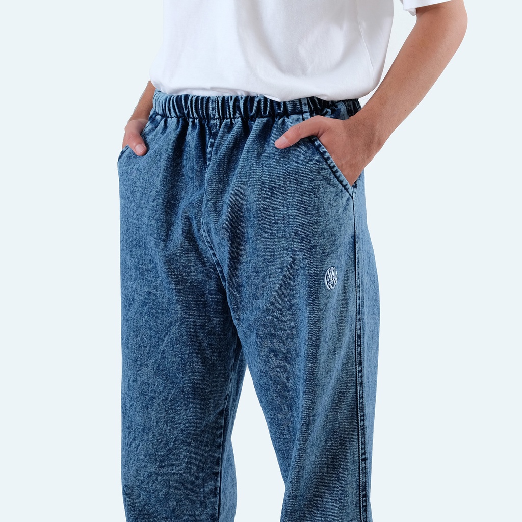 Fathco - Baggy relaxed pants denim washed / Celana Jeans Gombrong / Celana Jeans Karet