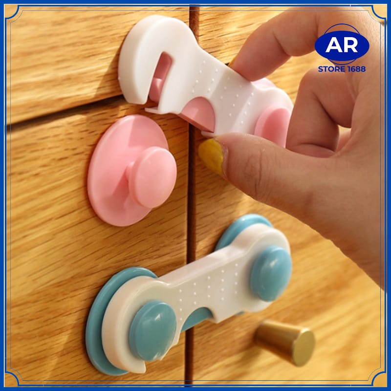 AR-KUNCI PENGAMAN LACI LEMARI KULKAS / PENGAMAN PINTU KULKAS LEMARI / 3M ADHESIVE CHILD LOCK / BABY SAFETY LOCK