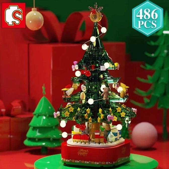 Sembo Block Bricks Christmas Tree Music Box/Mainan Merakit Pohon Natal