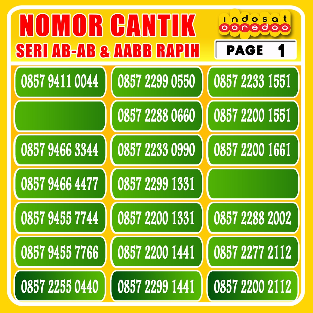 Nomor Cantik Indosat Seri Ratusan