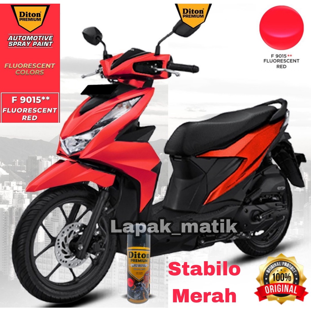 Pilok DITON PREMIUM Stabilo MERAH FLUORESCENT RED F9015 400ML