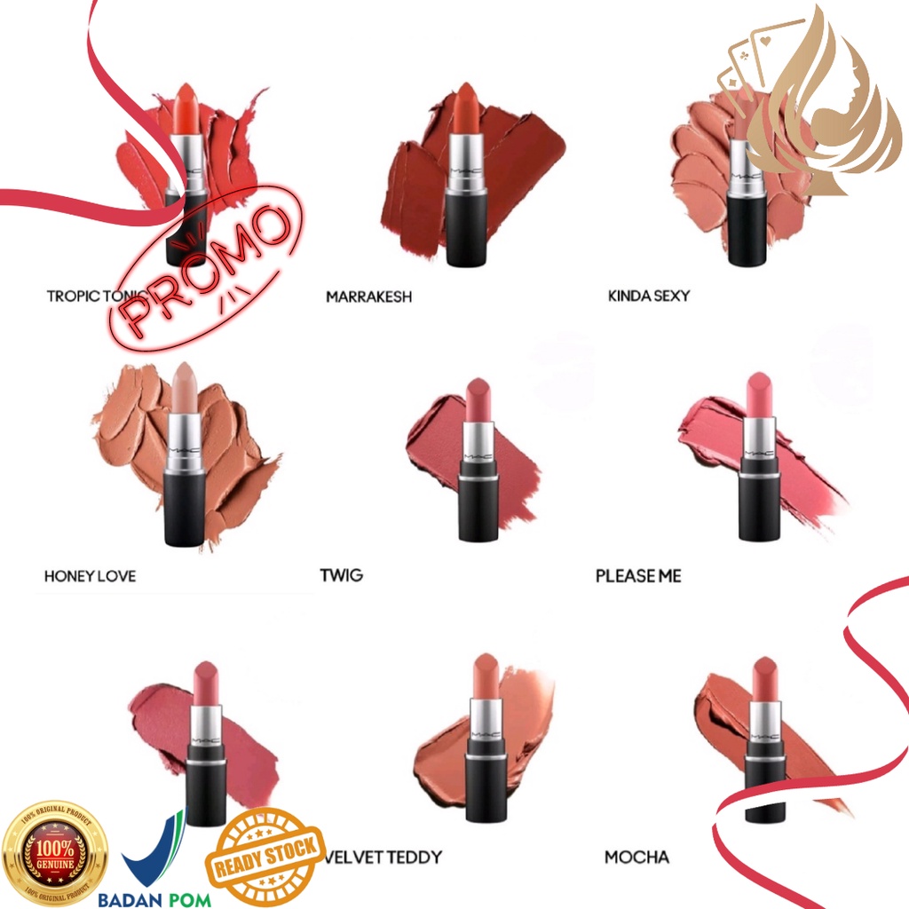 BPOM Mac Lipstick 3gr Full Size (Matte/Retro/Lustre/Powder Kiss/Satin/Love Me) Lunar Sale Lipstik Or