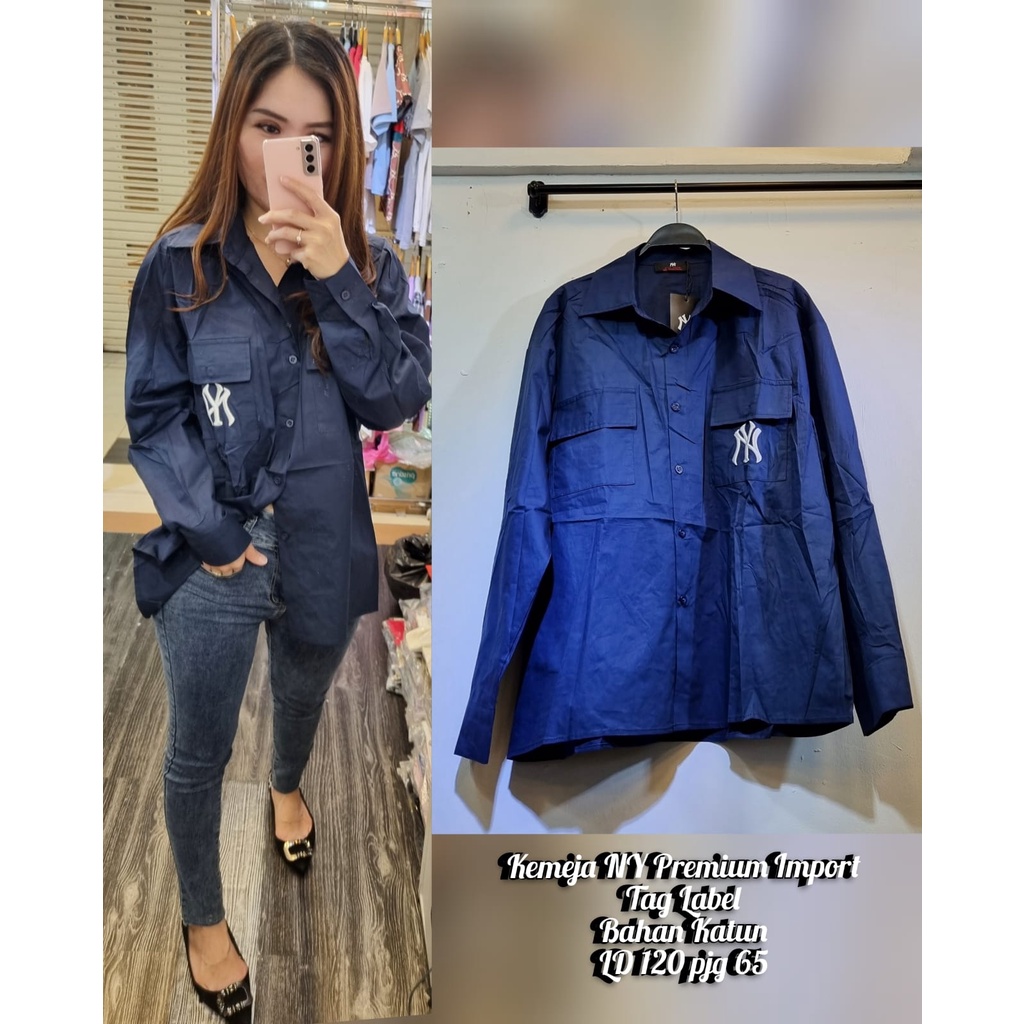 Atasan Branded Import Kemeja Wanita Premium Denim Jumbo