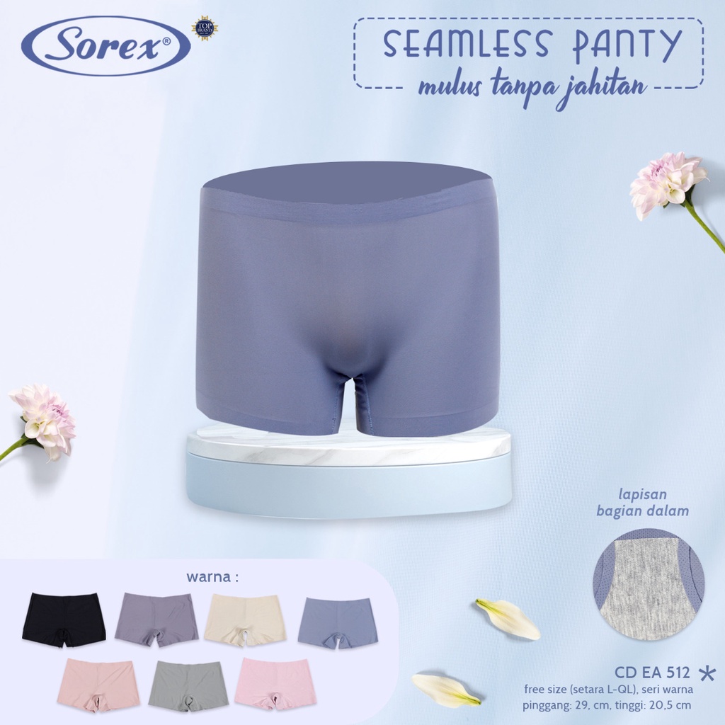 Sorex EA 512 Celana Dalam Wanita Panty Boxer Free Size (3pcs)