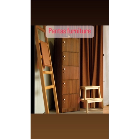 RAK TINGKAT KAYU LOKER 5 SUSUN +KUNCI MURAH