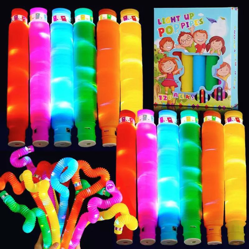 Mainan Anak Pop Light | Light Up Pop Pipes | Mainan Lampu Led Pipa