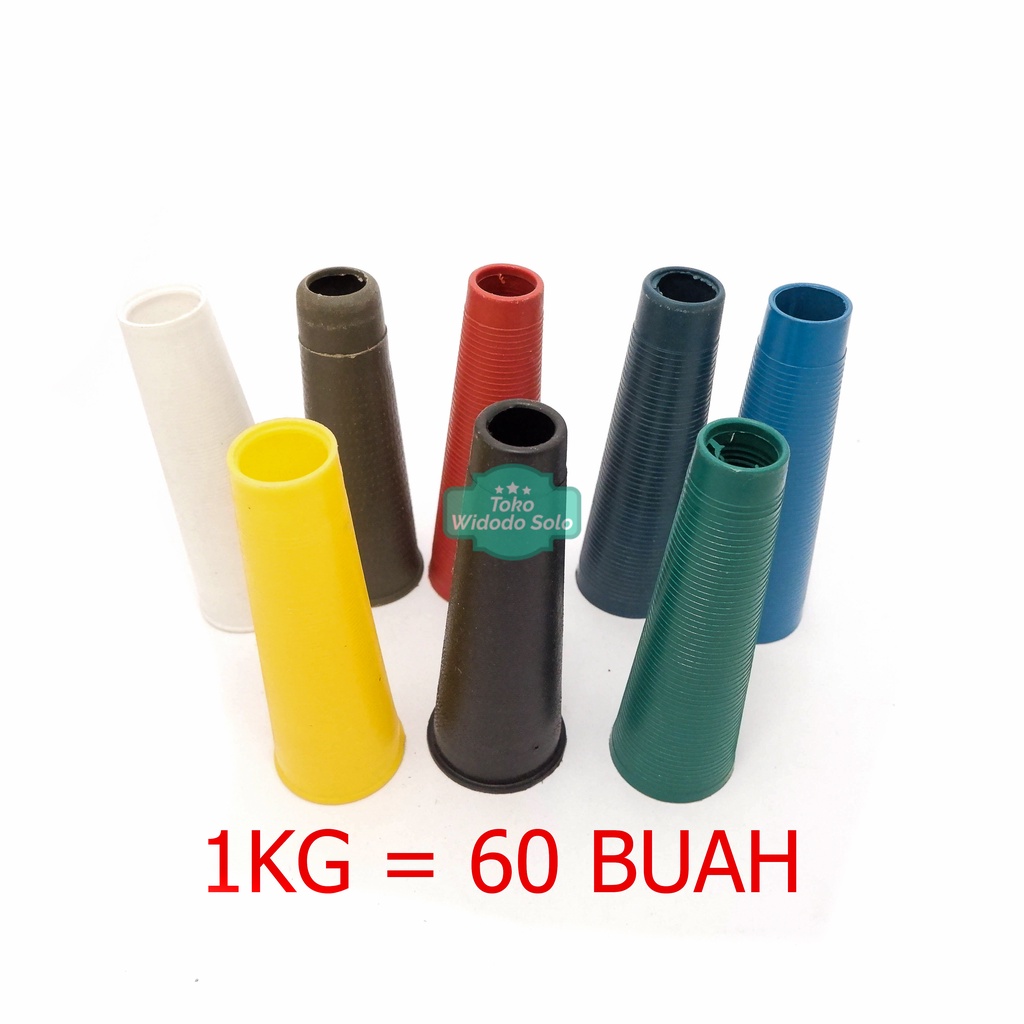 Cones Plastik Bekas Benang 35x115mm Kletek Bahan Terompet - 1 Kg Isi Kurleb 60 Buah