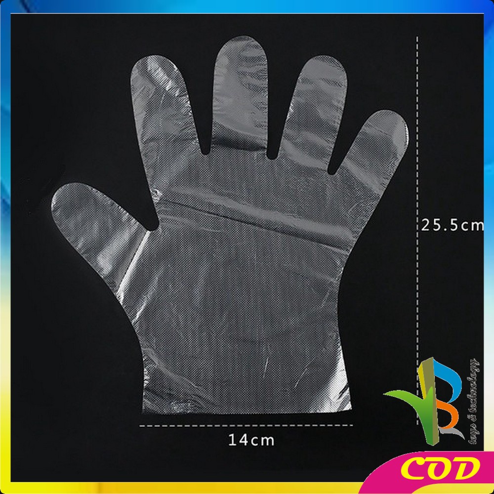 RB-C127 Sarung Tangan Plastik 100PCS (50PSG) Steril Sekali Pakai Hand Glove Dapur Transparan