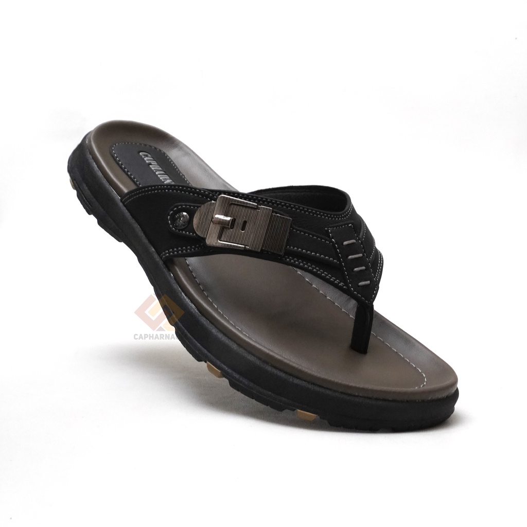 CAPHARNAUM [Rocky 101] Sendal Jepit Kulit Gesper Sandal Japit Pria Kulit Premium