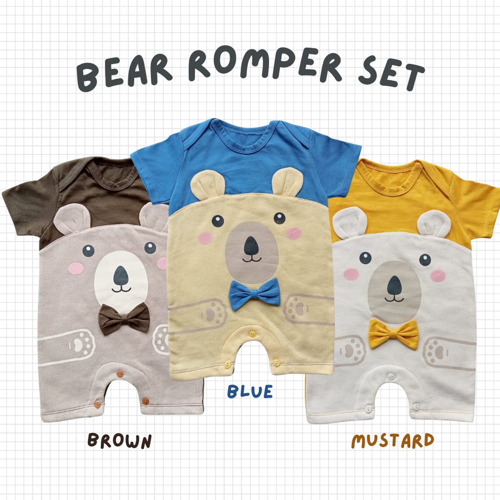 romper bayi 0 12 18 bulan anak newborn BEAR ROMPER JUMPER SET JUMPER BAYI COWOK baju kodok anak laki laki newborn