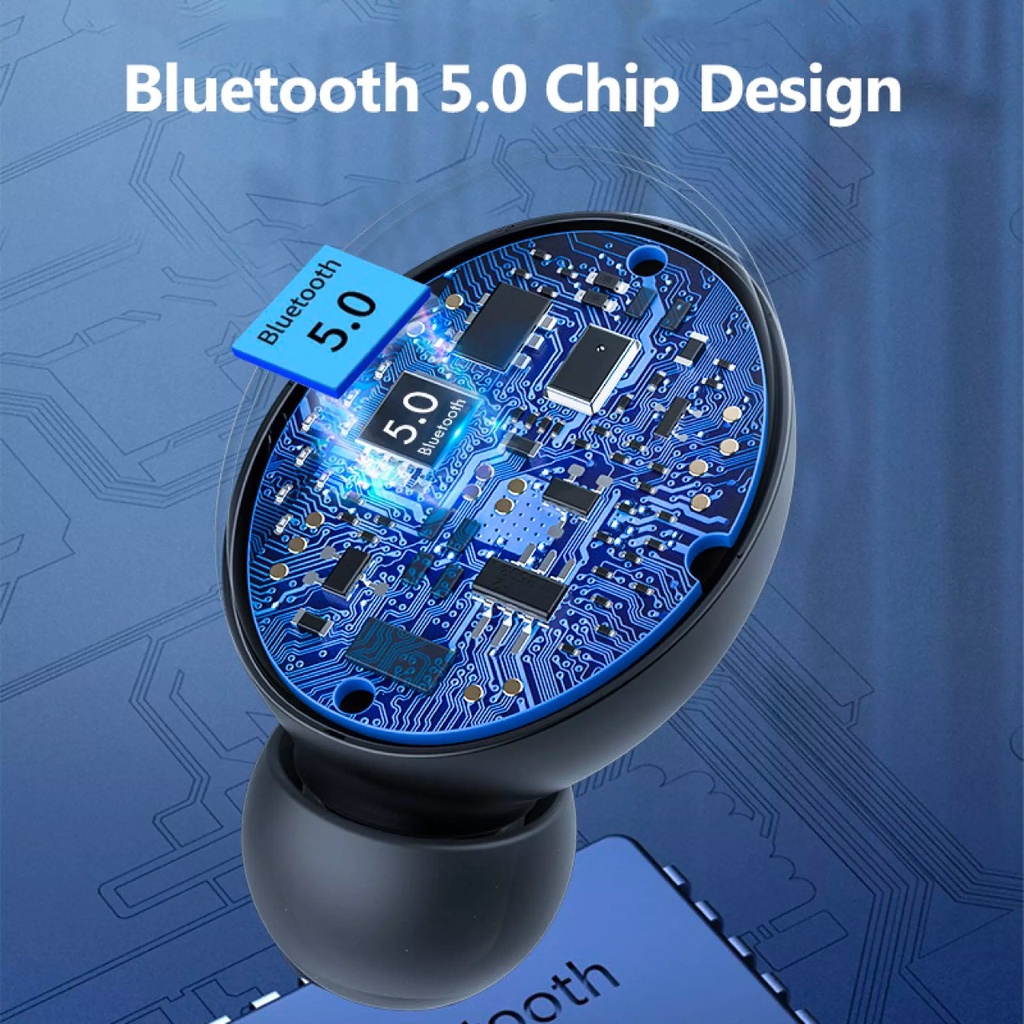 Headset Bluetooth TWS F9-5 LED Smart Display With Powerbank AH052 - ACS
