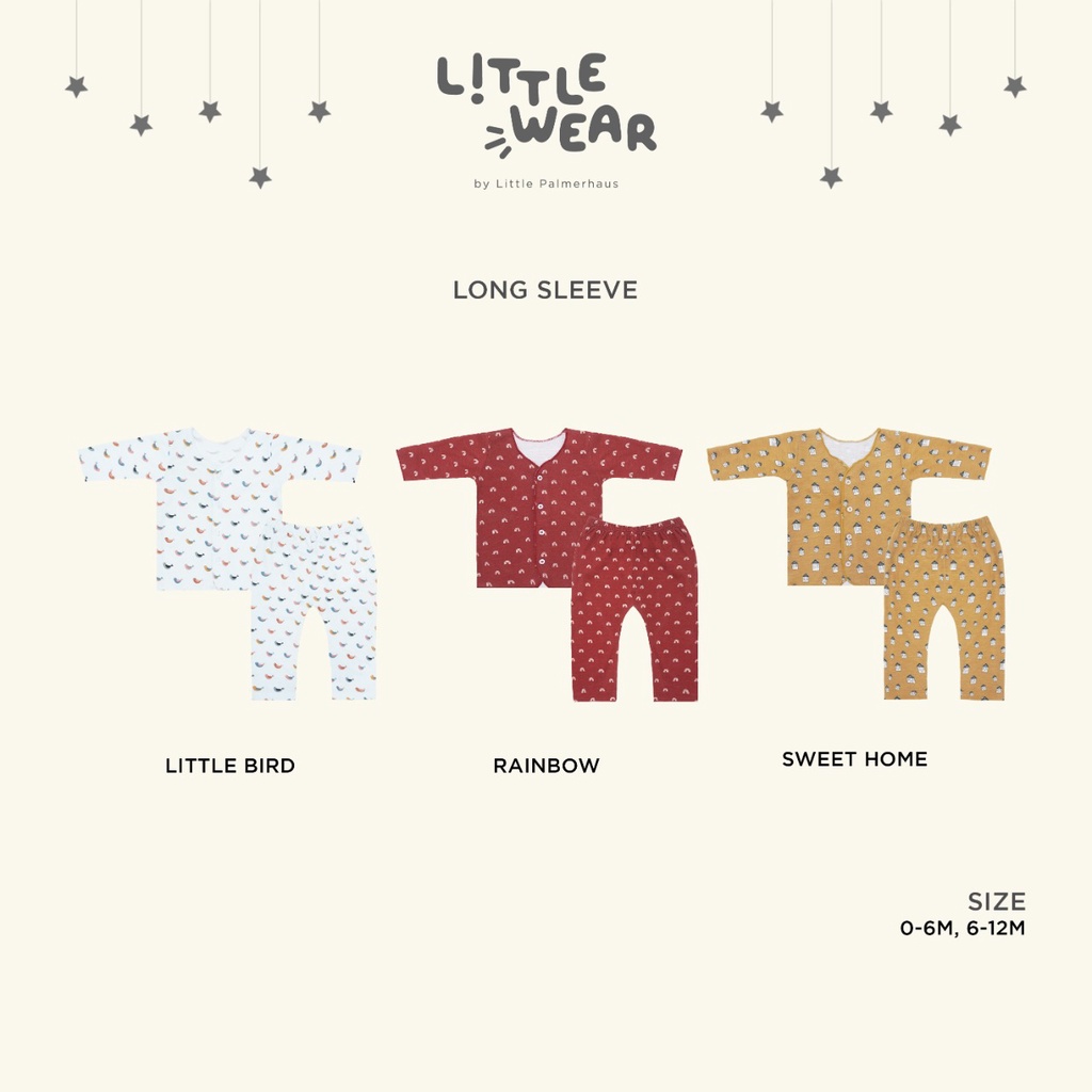 [Size 0-12m] Little Wear By Little Palmerhaus Long Sleeve Setelan Panjang Bayi