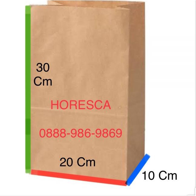 

Paper Bag Brown Kraft Xtra Large /Kantong Kertas Mcd Kfc PB12 @100 Pcs - Cokelat
