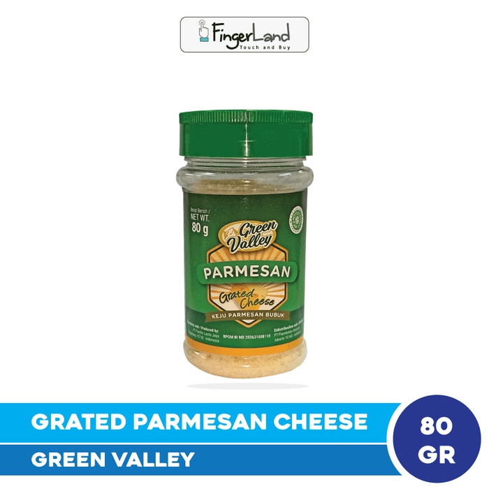 

NEW GREEN VALLEY Grated Parmesan Cheese 80 gram Keju Parmesan Parut