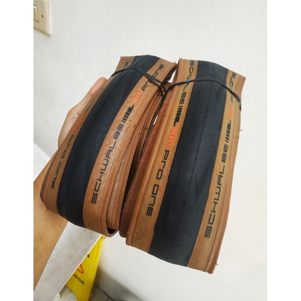 Ban luar road bike Schwalbe Pro One Skinwall 700c 700x25c 700x28c 700x30c tubeless not black tanwall