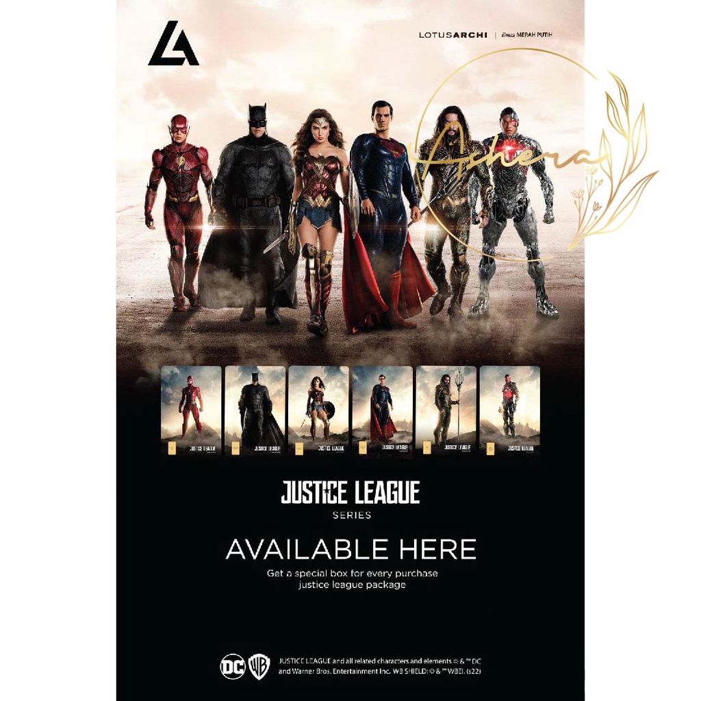 AsheraGold Lotus Archi Justice League Edition Box Collection (6pcs) Logam Mulia LM LA WB