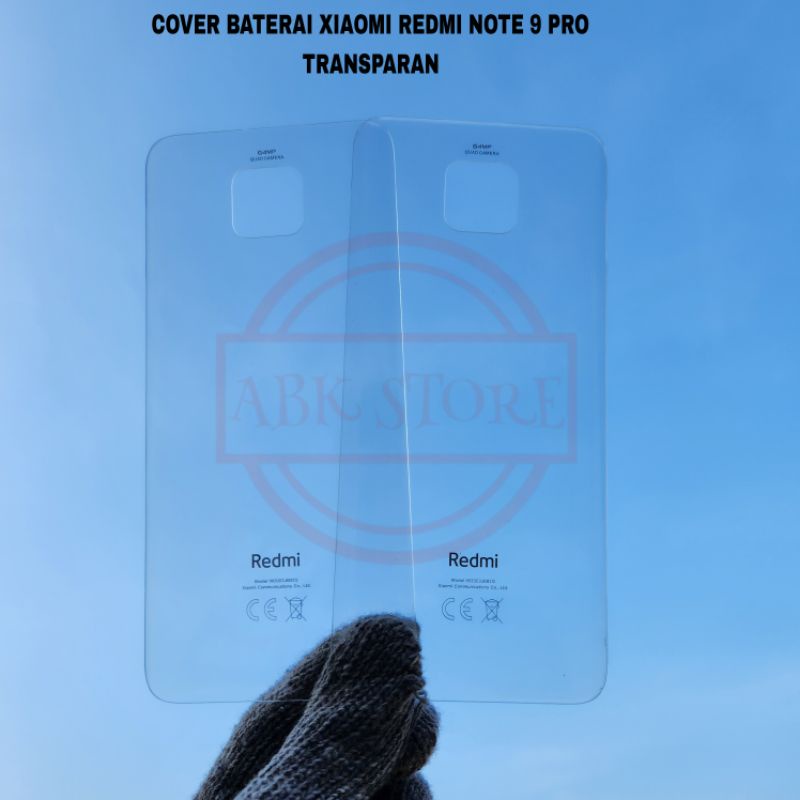 BACKDOOR XIAOMI REDMI NOTE 9 PRO TRANSPARAN BACKCOVER COVER BATERAI BACK GLASS