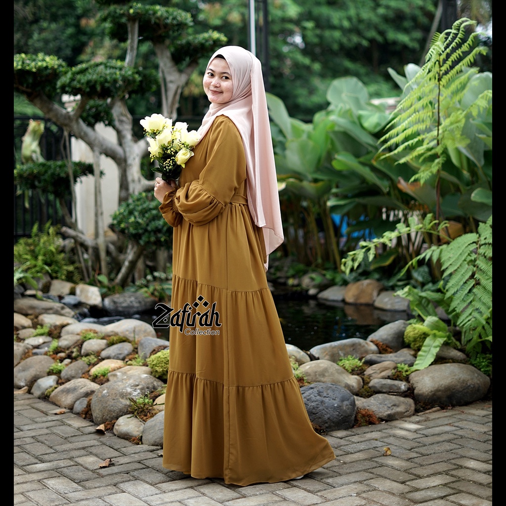 Gamis Ceruty Babydoll Terbaru Ori Zafirah Haseena Dress Muslim