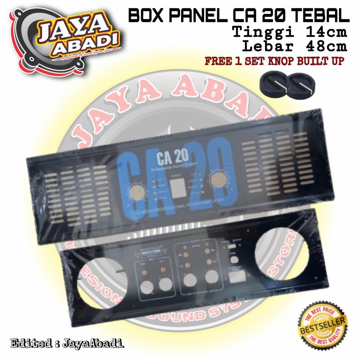 PANEL DEPAN BELAKANG POWER AMPLIFIER CA20 PLAT TEBAL 1MM FREE KNOP