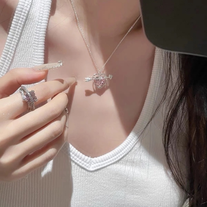 Kalung Liontin Hati Panah Cupid Untuk Wanita