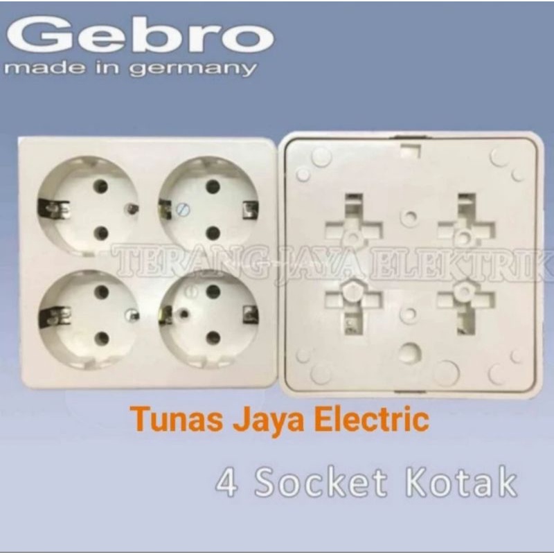 OB Stop Kontak Arde 4 Lubang Persegi GB-GEBRO (made in Germany)