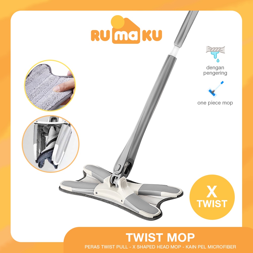 Rumaku Alat Pel Lantai Praktis Peras Otomatis Handsfree - Pel Lantai Ultra Mop Twister