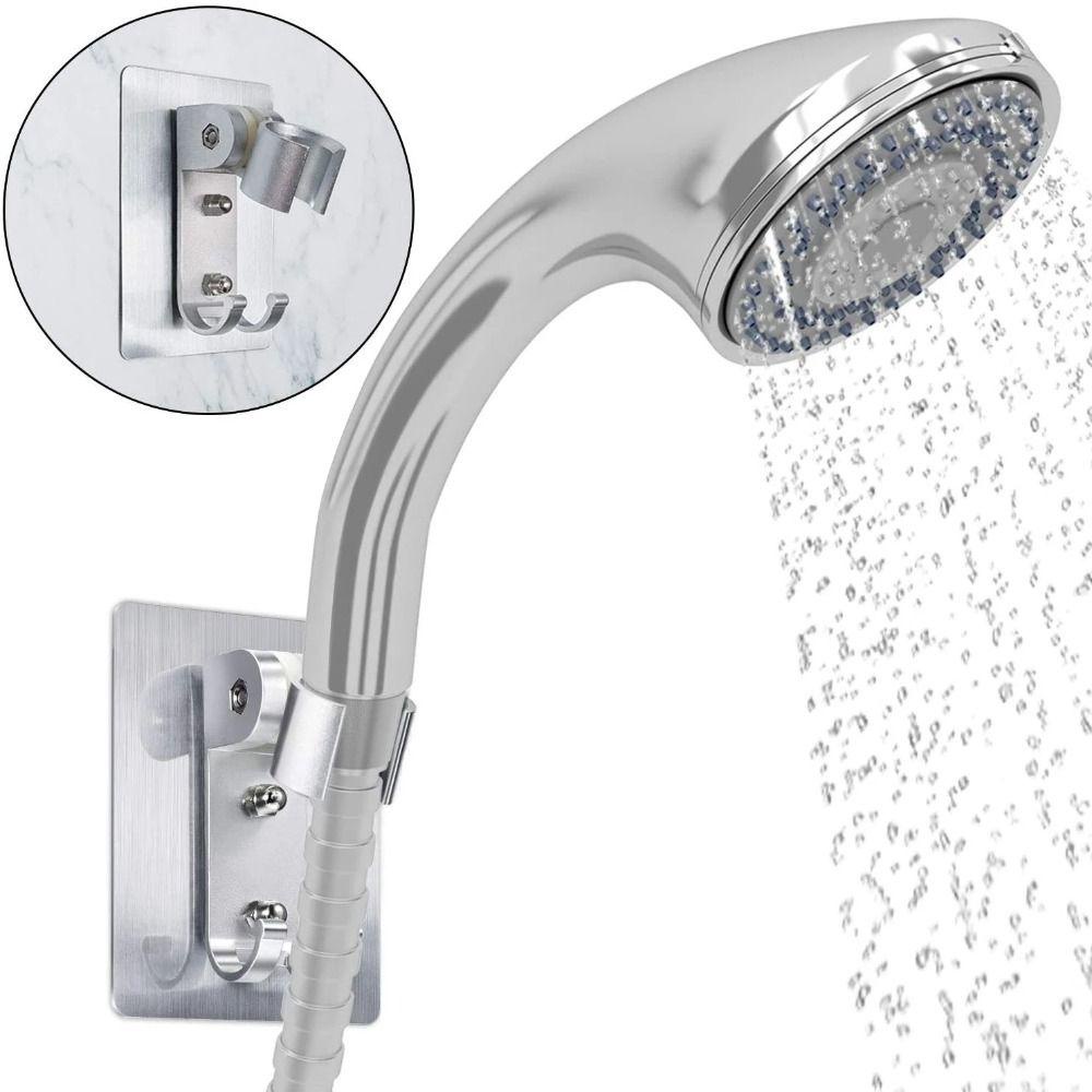 [Elegan] Shower Head Bracket Mudah Dioperasikan Serbaguna Nonperforasi Viskositas Kuat Restroom Aksesoris Punch Free Shower Bracket