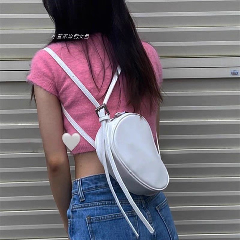 시크 — #TCC192 isabella bag — import tas putih lucu egg telur bulat white backpack selempang tali elegant trendy aesthetic cina hongkong china korean outfit wanita woman