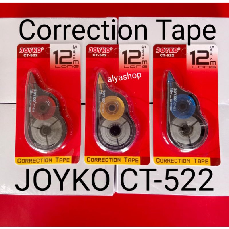 Correction Tape JOYKO CT-522 - TIP-X Kertas Panjang  12 Meter