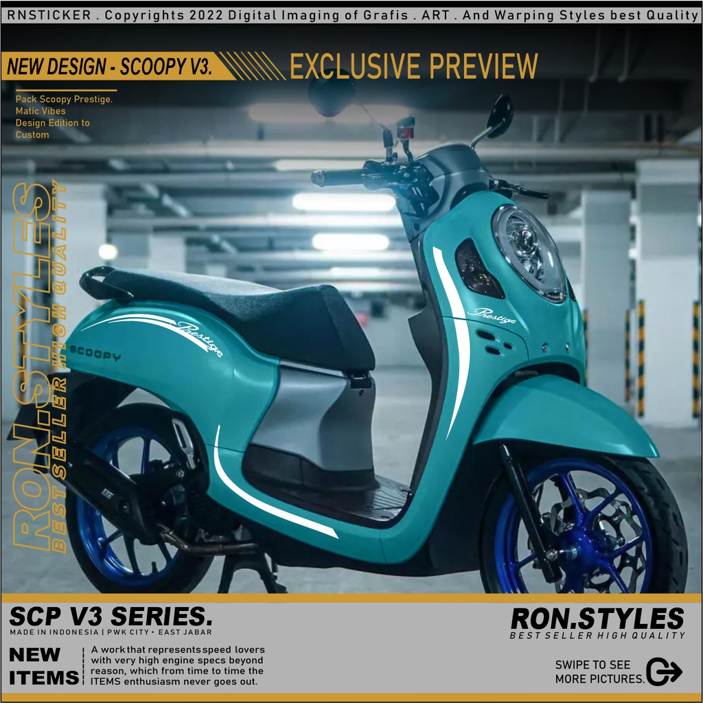 V3 Cutting Sticker Striping Scoopy New 2021-2022 Prestige Stylish stiker scoopy 2021 simpel striping scoopy new putih  stiker scoopy new lis body scoopy new Copy Striping Transparan Scoopy new 2021-2022 Prestige Stylish Simple