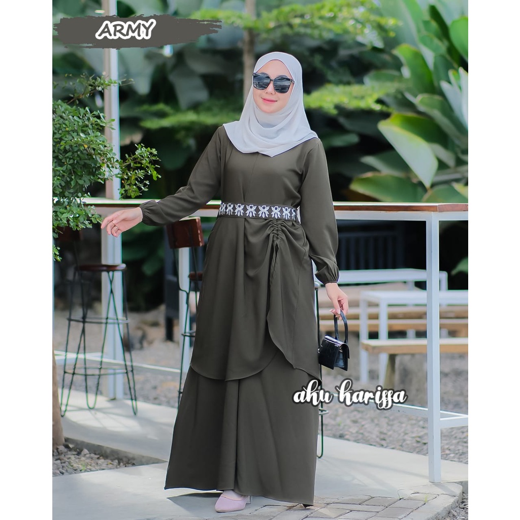 DRESS BRUKAT ADILLA NIVA AMARANI AKU KARISSA SET ROMPI VEST KEKINIAN KELUARAN TERBARU DRESS WANITA STARLA