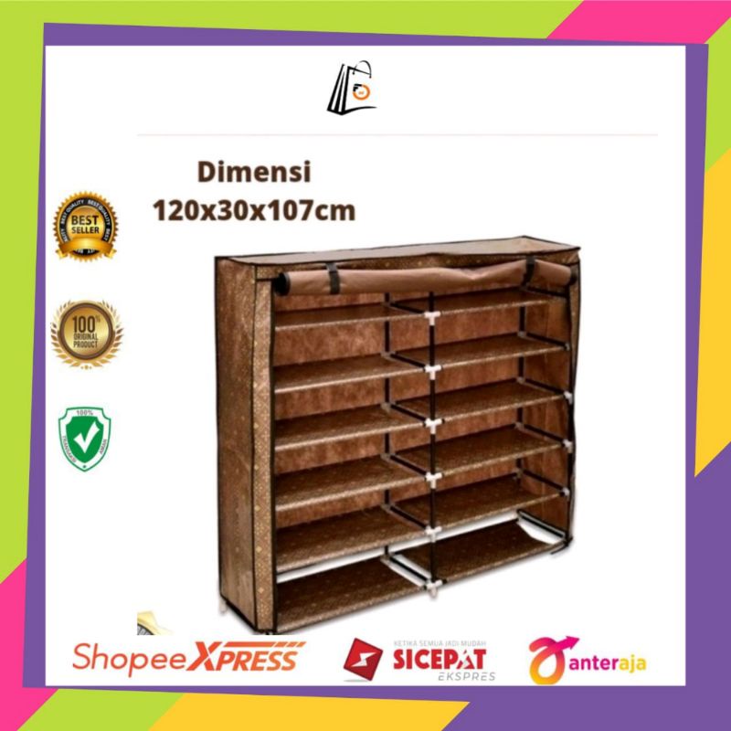 Krisbow Rak Sepatu Enam Tingkat - Coklat/Rak Sepatu/Tempat Sepatu