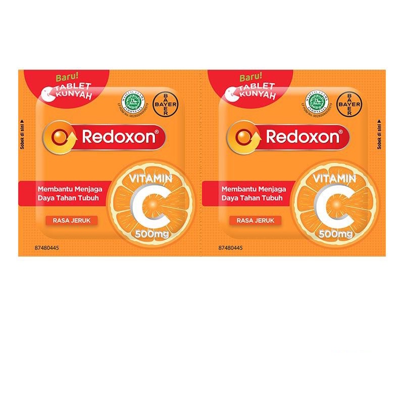 Redoxon Chewable  perstrip 2 Tablet / Redoxon Tablet kunyah / Vitamin-C