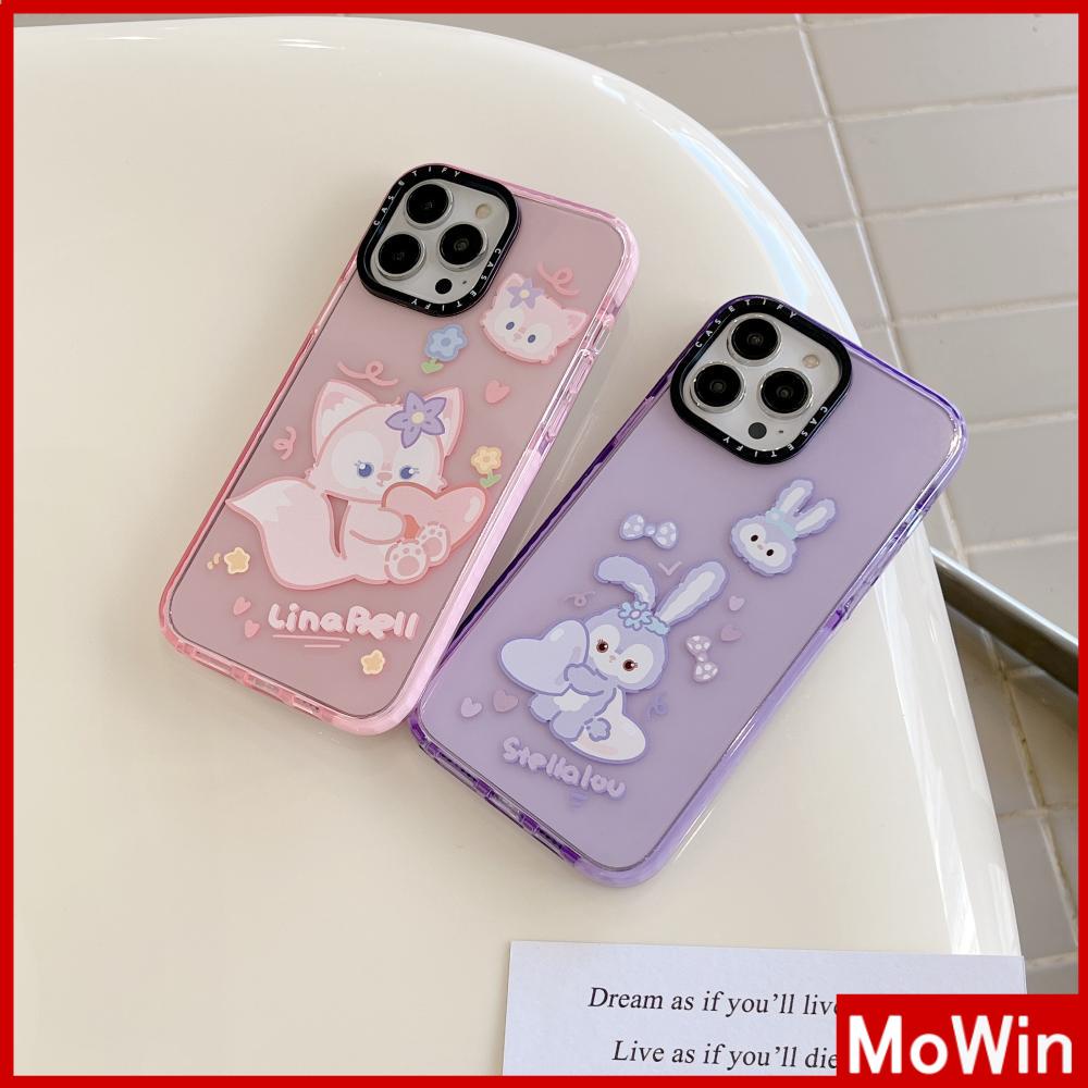 For iPhone 14 Pro Max iPhone Case Thickened TPU Soft Case Clear Case Shockproof Cartoon Cute Pink Purple Compatible For iPhone 13 Pro Max 12 Pro Max 11 Pro Max 7Plus XR XS MAX