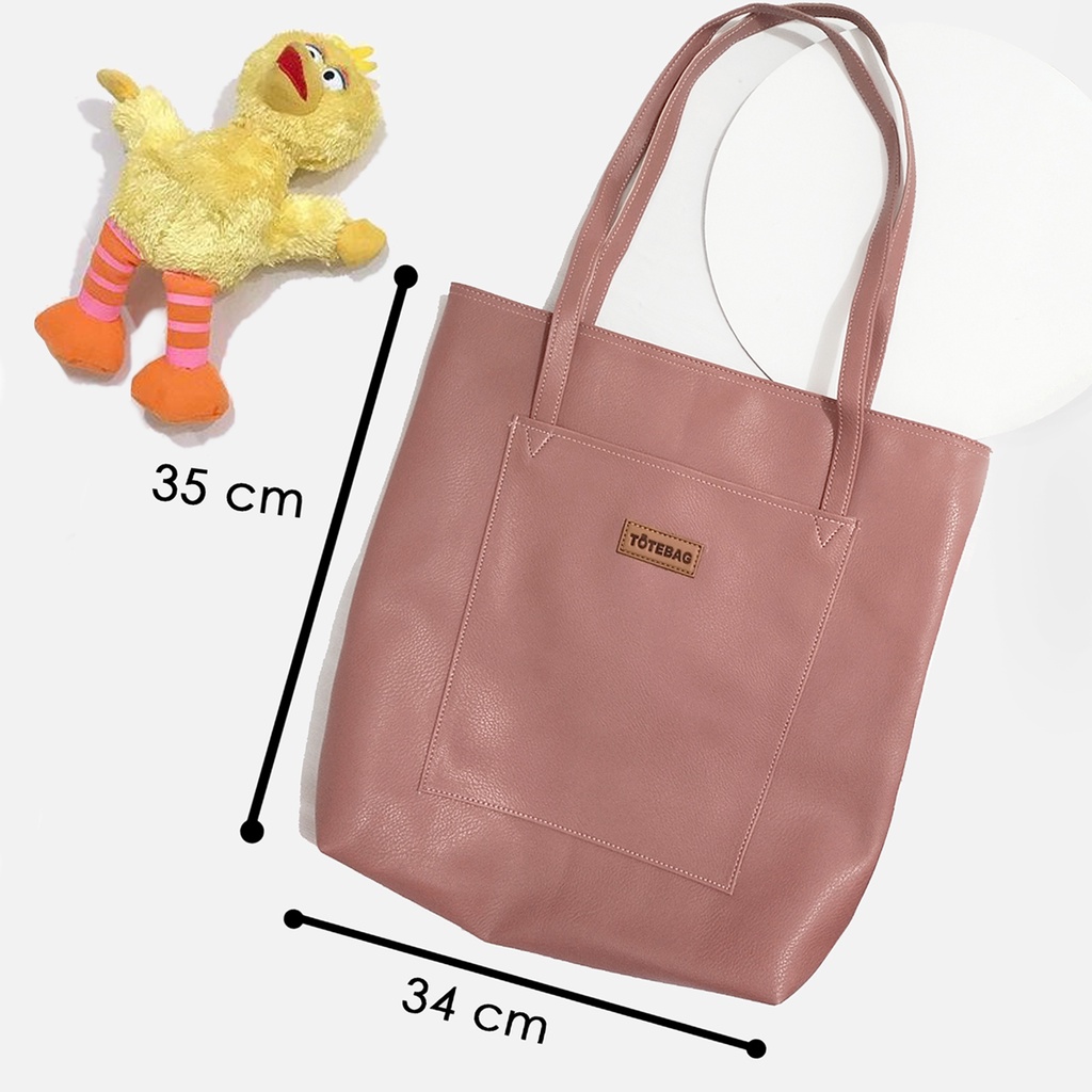 Tas totebag wanita kulit sintetis muat laptop totebag remaja dewasa kekinian