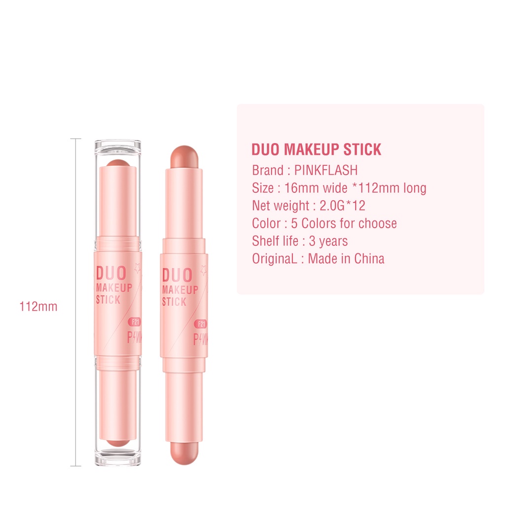 ✿ MADAME ✿ PINKFLASH DUO MAKEUP STICK - SMOOTH SHIMMER HIGHLIGHTER ORIGINAL