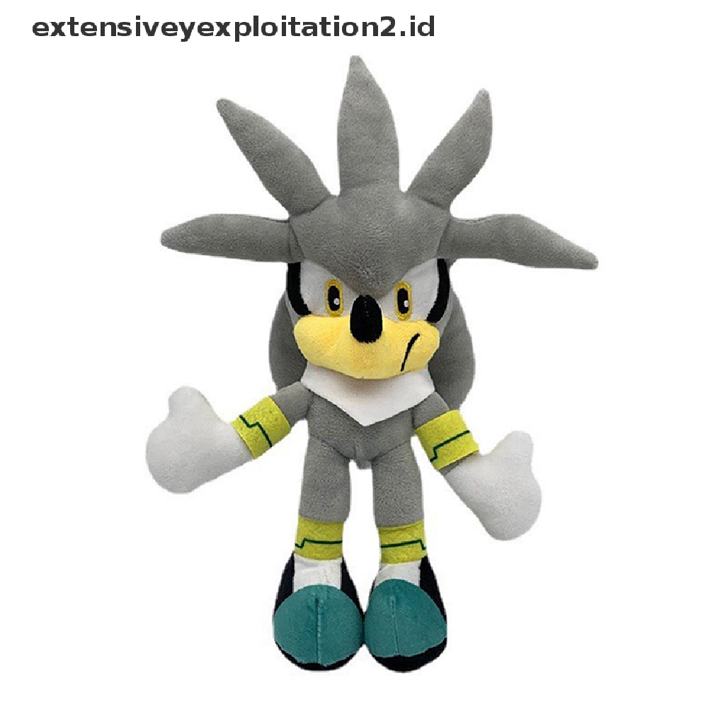 Mainan Boneka Plush Sonic Anime Tikus Ultrasonik Warna Hitam Biru Untuk Hadiah