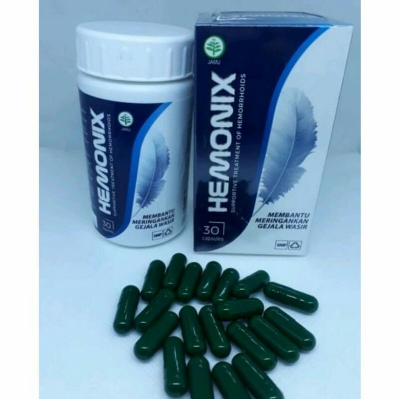 HEMONIX Asli Original Obat Herbal Wasir Ambeien Ambiyen 30 Capsule Bpom