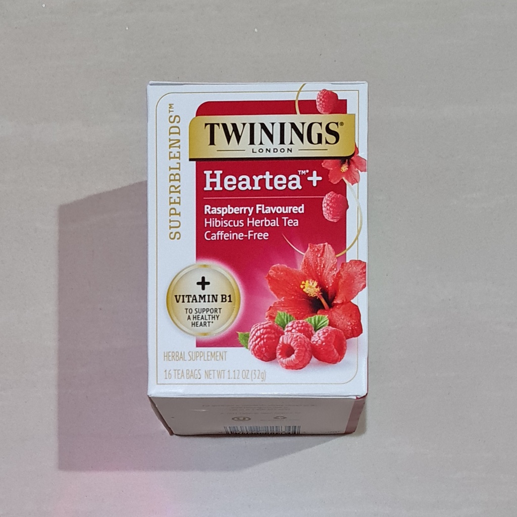 Twinings of London Heartea+ Caffeine Free Rapberry Flavor 16 x 2 Gram