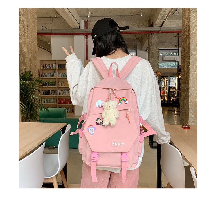 BJ14778 - BLACK/BLUE/GREEN/PINK/WHITE - TAS RANSEL SEKOLAH WANITA FASHION IMPORT MODIS ELEGAN TERMURAH TERLARIS TERBARU BAGSTORE JAKARTA TAS BATAM EL4778